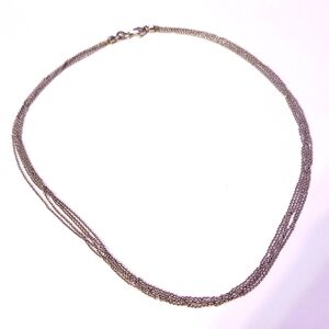 14k White Gold (5) Multi Strands Signed Fancy Necklace